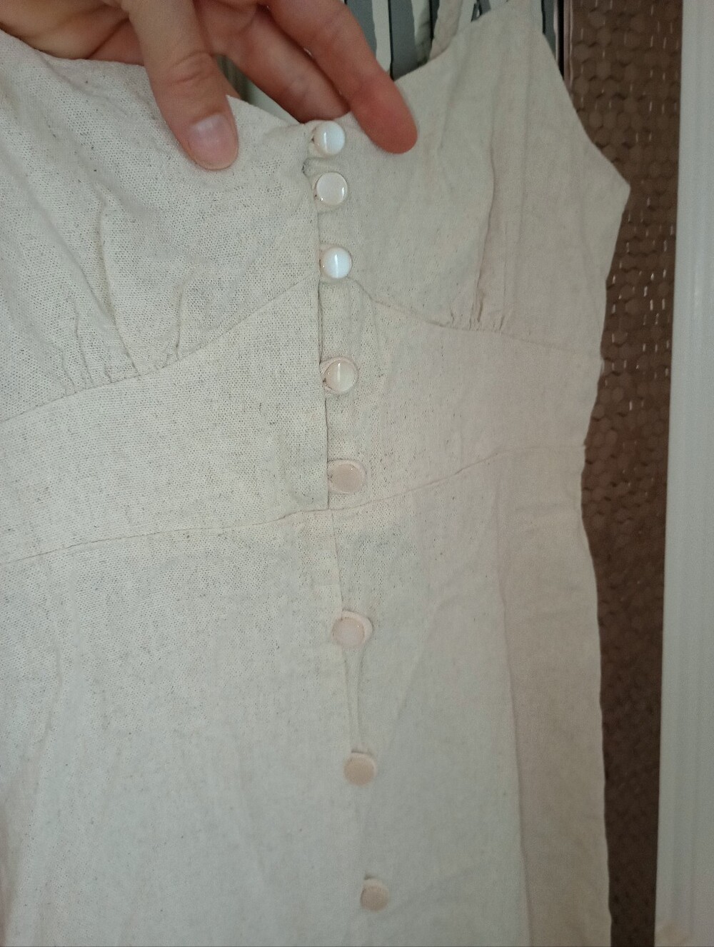 Monteau Linen Blend Button Front Midi Dress - Picture 2 of 7